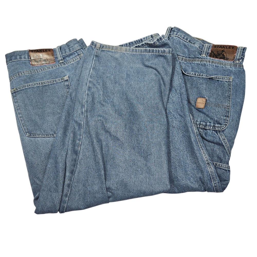 VTG Stanley Wide Leg Carpenter Jeans Bundle 2pk Medium Wash Denim Sz 40x30
